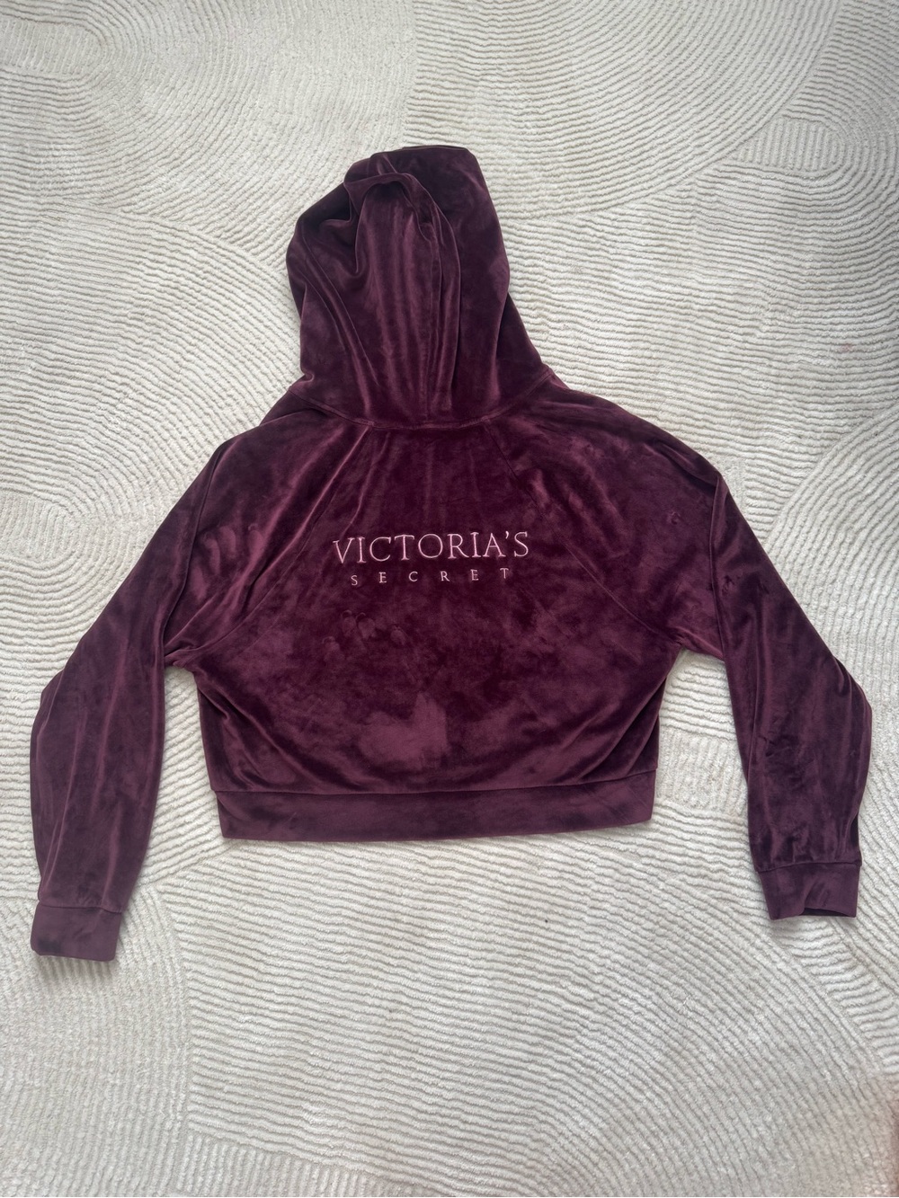 Victoria's Secret Deep Plum Velvet Zip Hoodie